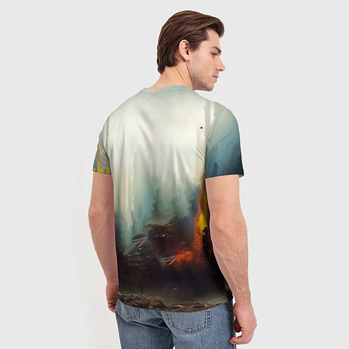 Мужская футболка Агрессивный бурый медведь / 3D-принт – фото 4