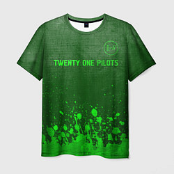 Футболка мужская Twenty One Pilots - green gradient посередине, цвет: 3D-принт