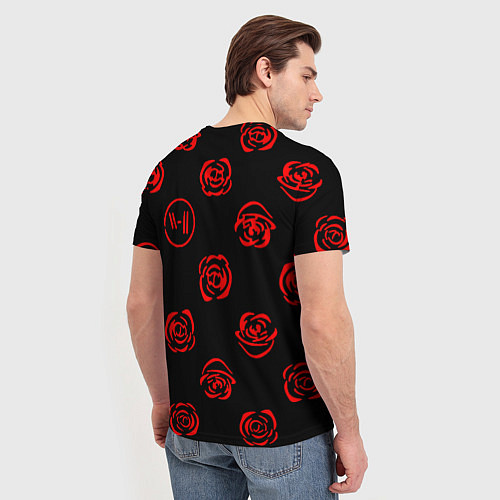 Мужская футболка Twenty one pilots rose pattern / 3D-принт – фото 4