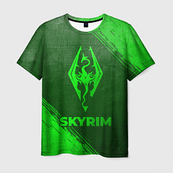 Мужская футболка Skyrim - green gradient