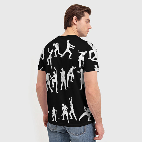 Мужская футболка Silhouettes of moving people / 3D-принт – фото 4