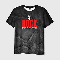 Футболка мужская Rock forever on black, цвет: 3D-принт