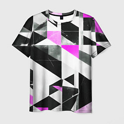 Футболка мужская Black and pink abstraction on a white background, цвет: 3D-принт