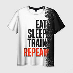 Мужская футболка Eat sleep train repeat