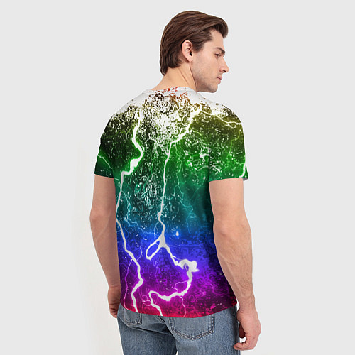 Мужская футболка Wartunder неоновые брызги красок / 3D-принт – фото 4
