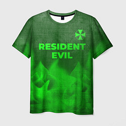 Мужская футболка Resident Evil - green gradient посередине