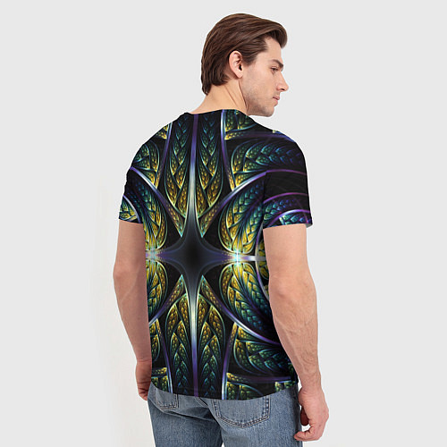 Мужская футболка Оптический узор из фрактала / 3D-принт – фото 4