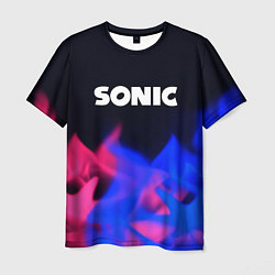 Мужская футболка Sonic neon flame