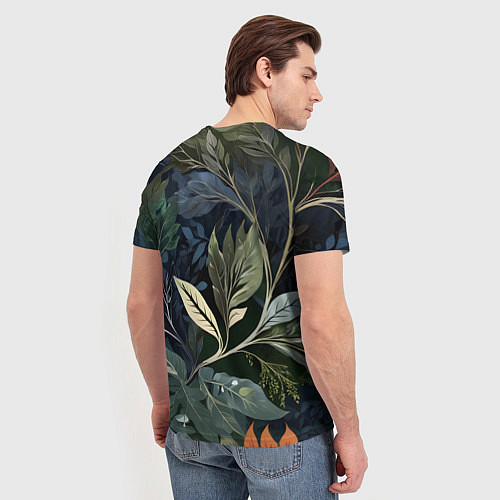 Мужская футболка Объемные листья / 3D-принт – фото 4