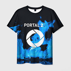 Мужская футболка Portal 2 blue flame