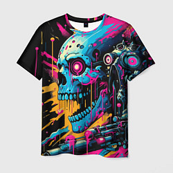 Мужская футболка Cool cyber skull - ai art