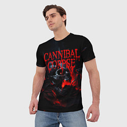 Футболка мужская Cannibal Corpse кровавый череп, цвет: 3D-принт — фото 2