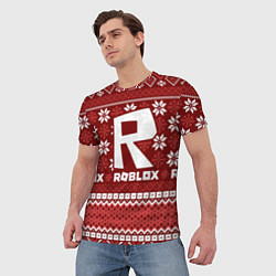 Футболка мужская Новогодний свитер ugly Roblox, цвет: 3D-принт — фото 2