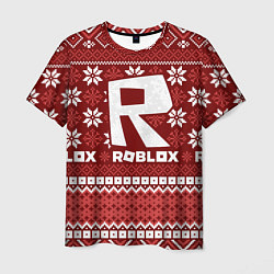 Мужская футболка Новогодний свитер ugly Roblox