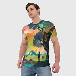 Футболка мужская На природе абстракция, цвет: 3D-принт — фото 2