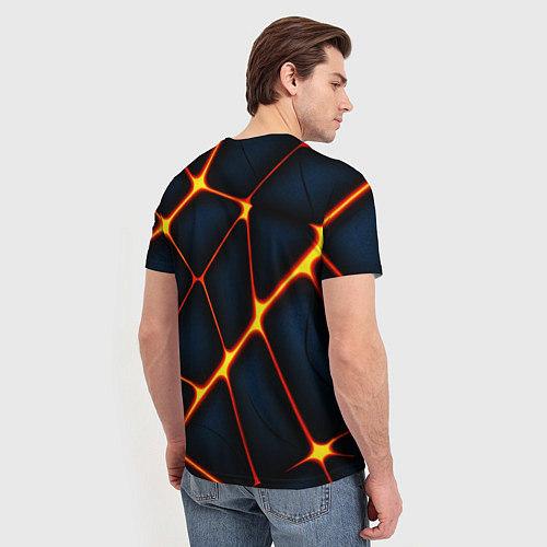 Мужская футболка Каменный разлом с лавой / 3D-принт – фото 4