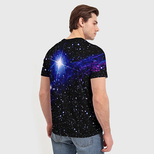 Мужская футболка Космонавт Гомер Симпсон на пончике - нейросеть / 3D-принт – фото 4