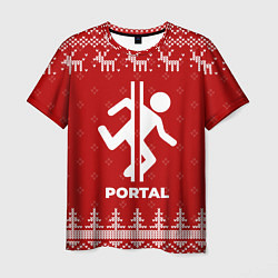 Мужская футболка Новогодний Portal с оленями
