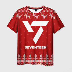 Мужская футболка Новогодний Seventeen с оленями