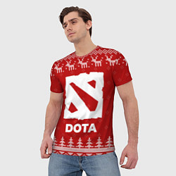 Футболка мужская Новогодний Dota с оленями, цвет: 3D-принт — фото 2