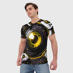 Футболка мужская Жёлтая сфера киберпанк, цвет: 3D-принт — фото 2