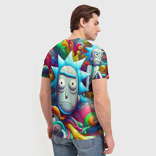 Мужская футболка Рик Санчес - граффити / 3D-принт – фото 4