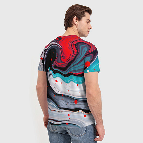 Мужская футболка Флюид арт абстракция / 3D-принт – фото 4