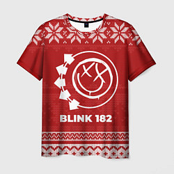 Футболка мужская Новогодний Blink 182, цвет: 3D-принт