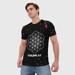 Футболка мужская Coldplay конфети, цвет: 3D-принт — фото 2