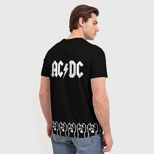 Мужская футболка AC DC: cat rock / 3D-принт – фото 4