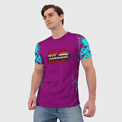 Футболка мужская Tekken краски неон, цвет: 3D-принт — фото 2