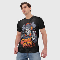 Футболка мужская Скелет геймер с геймпадом, цвет: 3D-принт — фото 2