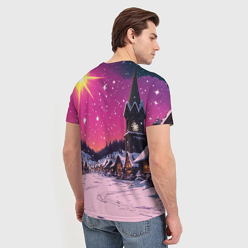 Мужская футболка Закат рождества / 3D-принт – фото 4
