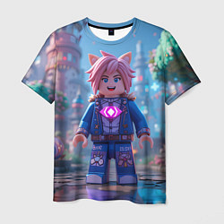 Мужская футболка Roblox pink hair