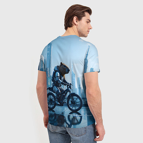 Мужская футболка Капибара мотоциклист / 3D-принт – фото 4