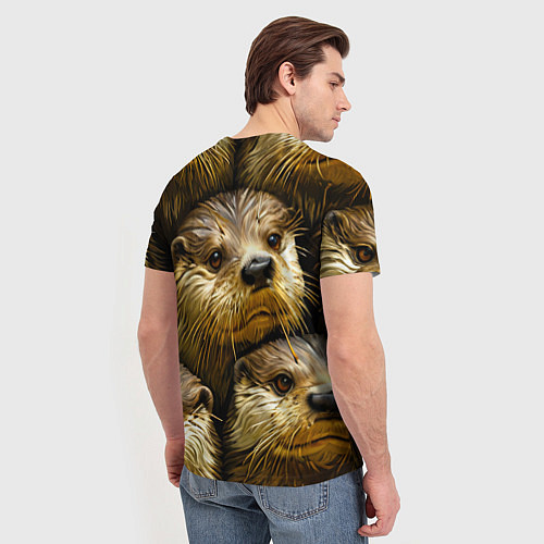 Мужская футболка Мордочки выдр / 3D-принт – фото 4