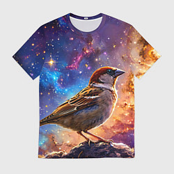 Мужская футболка Воробей в космосе