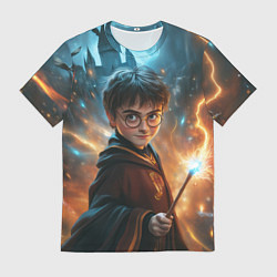 Мужская футболка Гарри Поттер с волшебной палочкой