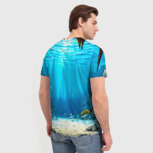 Мужская футболка Акула в океане / 3D-принт – фото 4