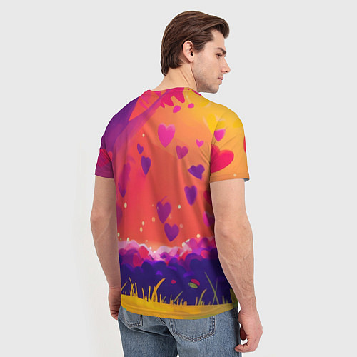 Мужская футболка Влюбленный милый песец / 3D-принт – фото 4
