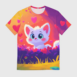 Мужская футболка Влюбленный милый песец