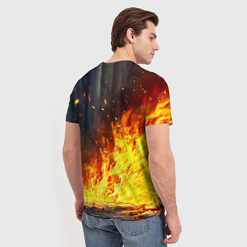 Мужская футболка Голубь в огне / 3D-принт – фото 4
