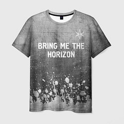 Мужская футболка Bring Me the Horizon - grey gradient посередине