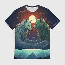 Мужская футболка Волк и волчица