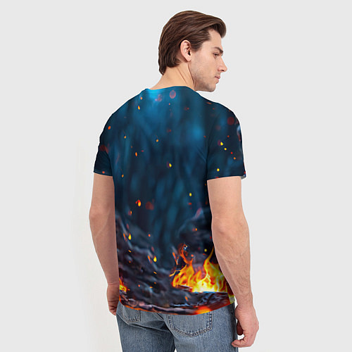 Мужская футболка Песец в огне / 3D-принт – фото 4