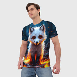Футболка мужская Песец в огне, цвет: 3D-принт — фото 2