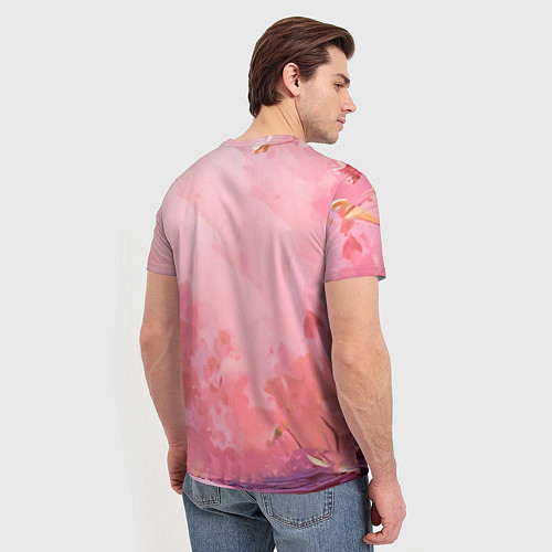 Мужская футболка Енот в розовом лесу / 3D-принт – фото 4