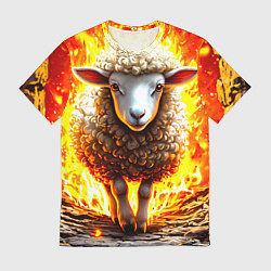 Мужская футболка Овечка в огне