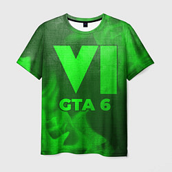 Мужская футболка GTA 6 - green gradient