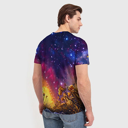 Мужская футболка Песец в звездную ночь / 3D-принт – фото 4